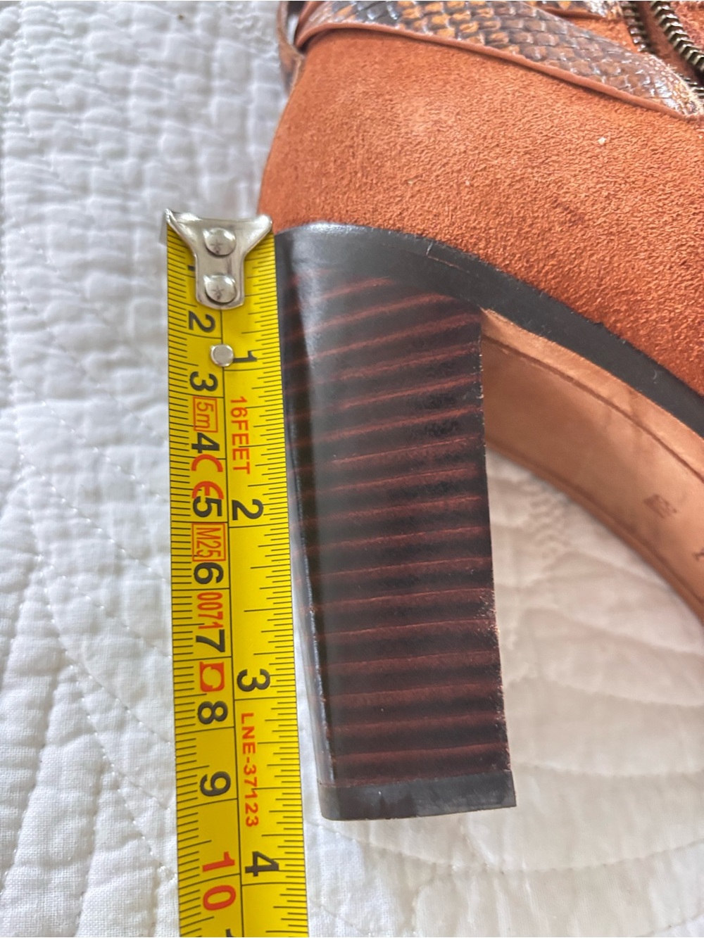 Donald J. Pliner Suede Ankle Boots in Rust with Snake-Print Strap - Picture 8 of 9